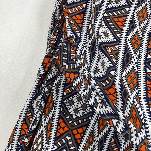 Lysse Womens S Native Print Skirts Elastic Waist Ruched side 2 Layered Pull-On - Picture 9 of 12